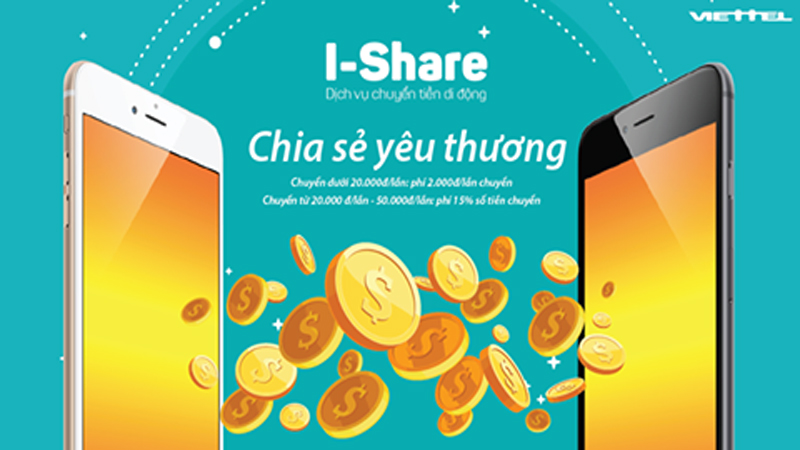 Chuyển tiền qua điện thoại bằng dịch vụ I-Share của Viettel 